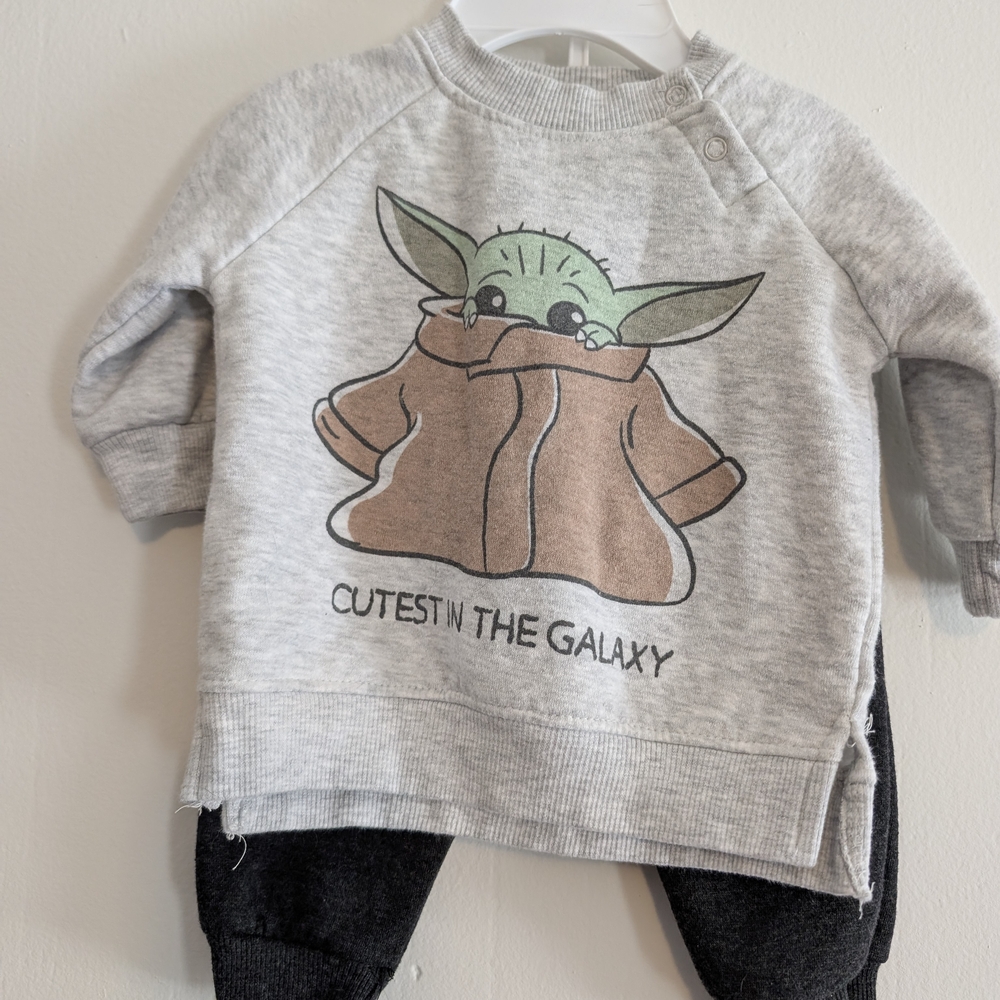 Star Wars Kids Gray Sweatshirt Pant Set- Cutest in the Galaxy